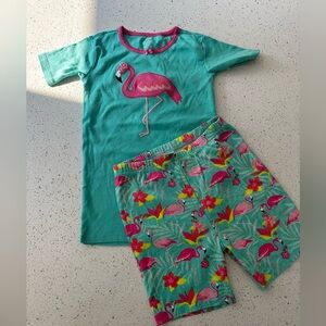 Gymboree Teal and Pink Flamingo Pajama Set